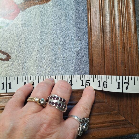 VTG Jesus THE SHEPERD Cross Stitch Wood Frame TAPESTRY RELIGIOUS WALL DECOR - Picture 8 of 10